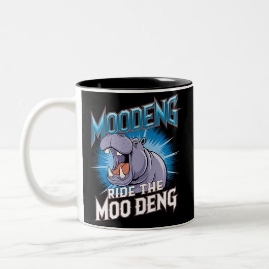 MOO DENG カバ乗り The MOO DENG ツートーンマグカップ (左)