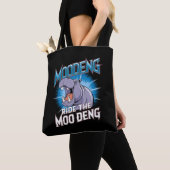 MOO DENG カバ乗り The MOO DENG トートバッグ (クローズアップ)