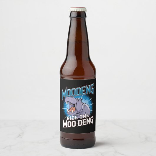 MOO DENG カバ乗り The MOO DENG ビールラベル (正面)