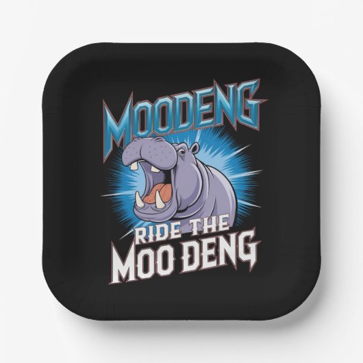 MOO DENG カバ乗り The MOO DENG ペーパープレート (正面)