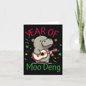 Moo Deng Is A Pygmy Hip Happy New Year Funny  カード (正面)