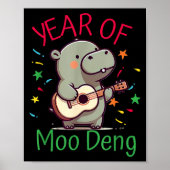 Moo Deng Is A Pygmy Hip Happy New Year Funny  ポスター (正面)