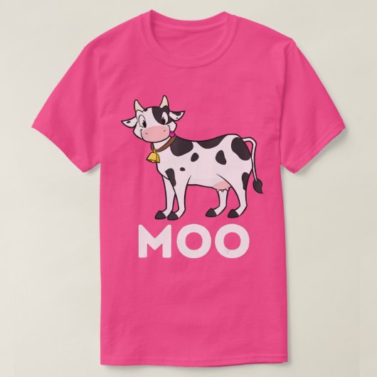 Moo - Funny Cow Lover Famer Cattle Ranch Dairy Far Tシャツ (デザイン正面)