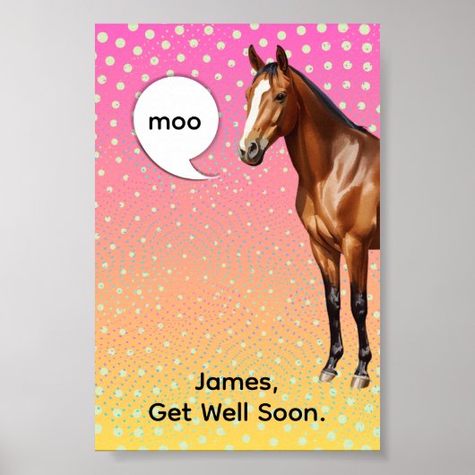 moo get well horse poster ポスター (正面)