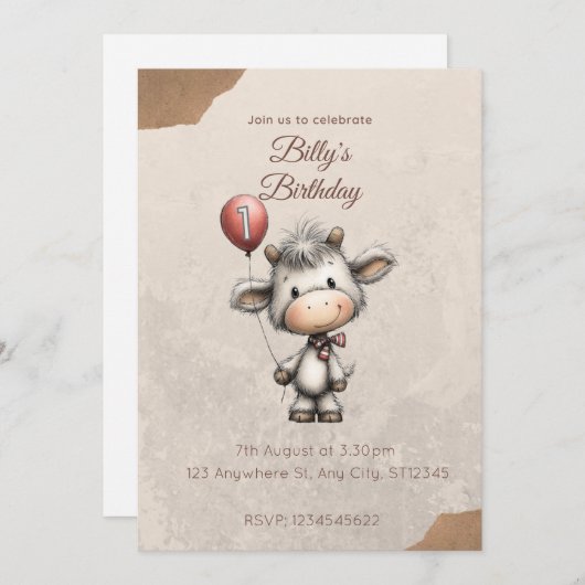 Moo Magic: Age One Edition! 招待状 (正面/裏面)