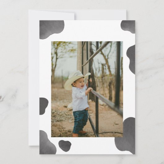 Moo Moo I'm Two Cow 2nd Birthday 招待状 (裏面)