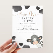 Moo Moo I'm Two Cow 2nd Birthday 招待状