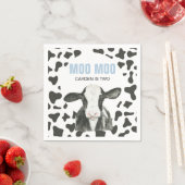 MOO MOO I'm TWO Cow Print birthday スタンダードカクテルナプキン (インサイチュ)