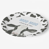 MOO MOO I'm TWO Cow Print birthday Paper Plates ペーパープレート (アングル)