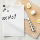 Moo Moo Mooのかわいい漫画牛 キッチンタオル (四つ折り)
