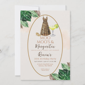 Moo Moo's & Margaritas Birthday 招待状