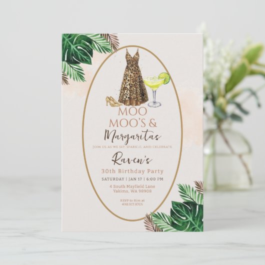 Moo Moo's & Margaritas Birthday 招待状 (スタンド正面)