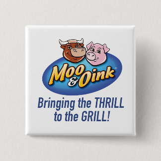Moo & Oink "グリルでスリルを" ボタン 缶バッジ