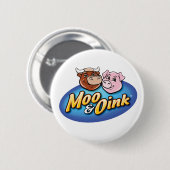Moo & Oink Fun Button 缶バッジ (正面&裏面)