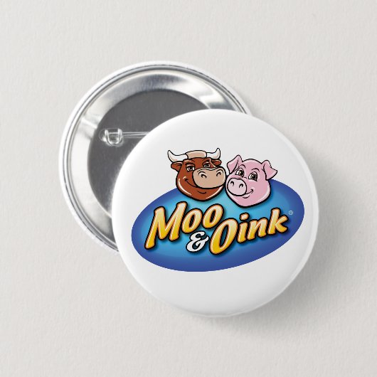 Moo & Oink Fun Button 缶バッジ (正面&裏面)