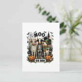 Moo or Boo Halloween Cow ポストカード (スタンド正面)