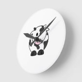 Moo Time – Cute Cow Wall Clock ラウンド壁時計 (傾斜)