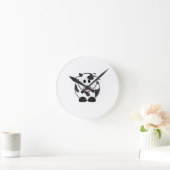 Moo Time – Cute Cow Wall Clock ラウンド壁時計 (ホーム)