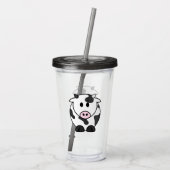 Moo Tumbler – かわいい牛の冷たい飲み物カップ アクリルタンブラー (裏面)
