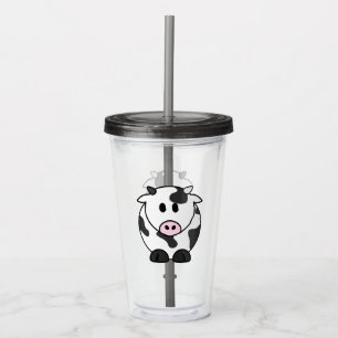 Moo Tumbler – かわいい牛の冷たい飲み物カップ アクリルタンブラー