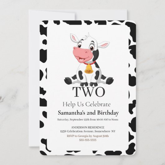 Moo-velous Birthday Celebration 招待状 (正面)