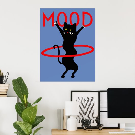 Mood cat | Funny & decorative Poster ポスター (ホームオフィス)