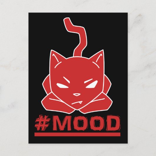 #MOOD Cat Redロゴイラストレーション ポストカード (正面)