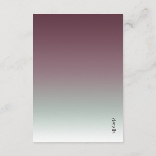 Mood Gradientの結婚詳細バーガンディーミストID741 エンクロージャーカード (裏面)