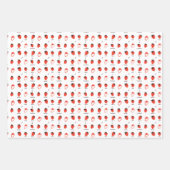 Mood Strawberry Seamless Pattern Wrapping Paper ラッピングペーパーシート (正面3)