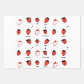 Mood Strawberry Seamless Pattern Wrapping Paper ラッピングペーパーシート (正面2)