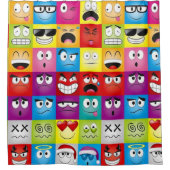 Moods and Emoticons シャワーカーテン (正面)