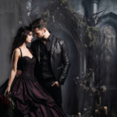 MoodyゴシックDark Arch with Candle XLarge タペストリー