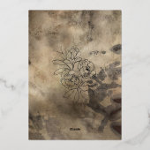 Moodyスモーク金ゴールドアンパサンド(垂直) 箔招待状 (裏面)