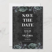 Moody ビクトリアン Gothic Wedding Save the Date 招待状 (正面)