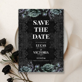 Moody ビクトリアン Gothic Wedding Save the Date 招待状