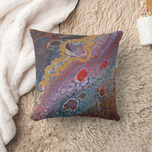 Moody Abstract Art Throw Pillow クッション (ブランケット)
