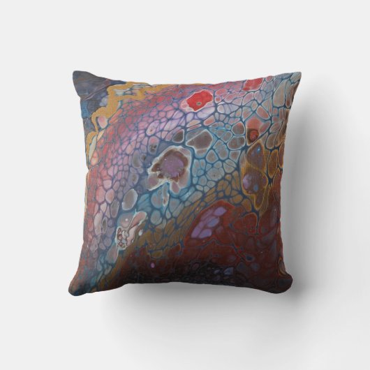 Moody Abstract Art Throw Pillow クッション (裏面)