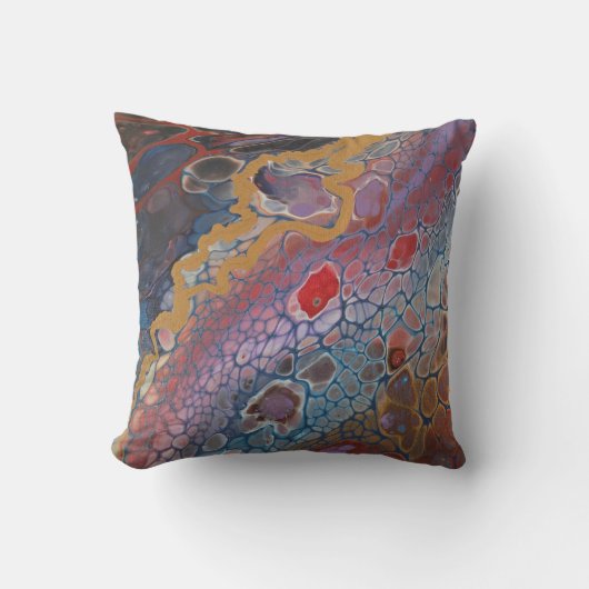Moody Abstract Art Throw Pillow クッション (正面)