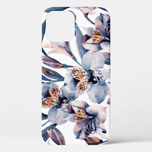 Moody Alstroemeria：水彩花パターン Case-Mate iPhoneケース (裏面)