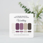 Moody Autumn Plum Wedding Color Palette Card 招待状 (スタンド正面)
