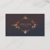 Moody Autumnal Floral and Copper Diamond Frame 名刺 (正面)