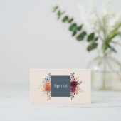Moody Autumnal Floral Rose Jewel Tone Square 名刺 (スタンド正面)