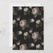  Moody Baby in Bloom Peony Dark Floral Baby Shower 招待状 (裏面)