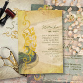 Moody Baroque Vintage Floral Wedding Details  エンクロージャーカード
