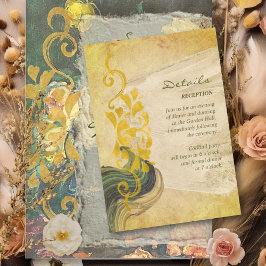 Moody Baroque Vintage Floral Wedding Details  エンクロージャーカード