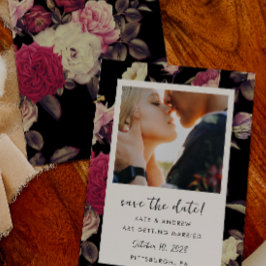 Moody Blackフローラ結婚の写真Save the Date セーブザデート