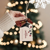 Moody Black Cat Elegant Christmas Gift Tag ギフトタグ