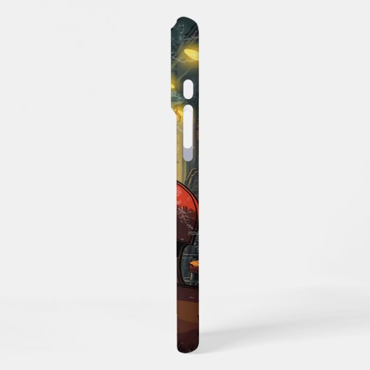 Moody Black Cat Playing Cello Cool Cellist Gift iPhoneケース (左側面)