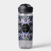 Moody Black Floral Classic Couple Names Wedding ウォーターボトル (正面)