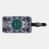 Moody Black Floral Classic Couple Names Wedding ラゲッジタグ (裏面横)